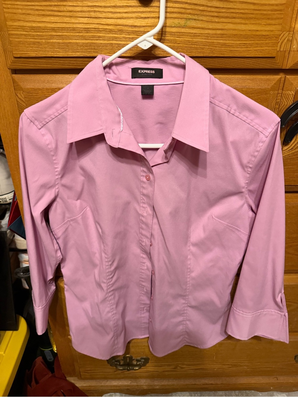 Express Pink Tailored Button-Down Shirt